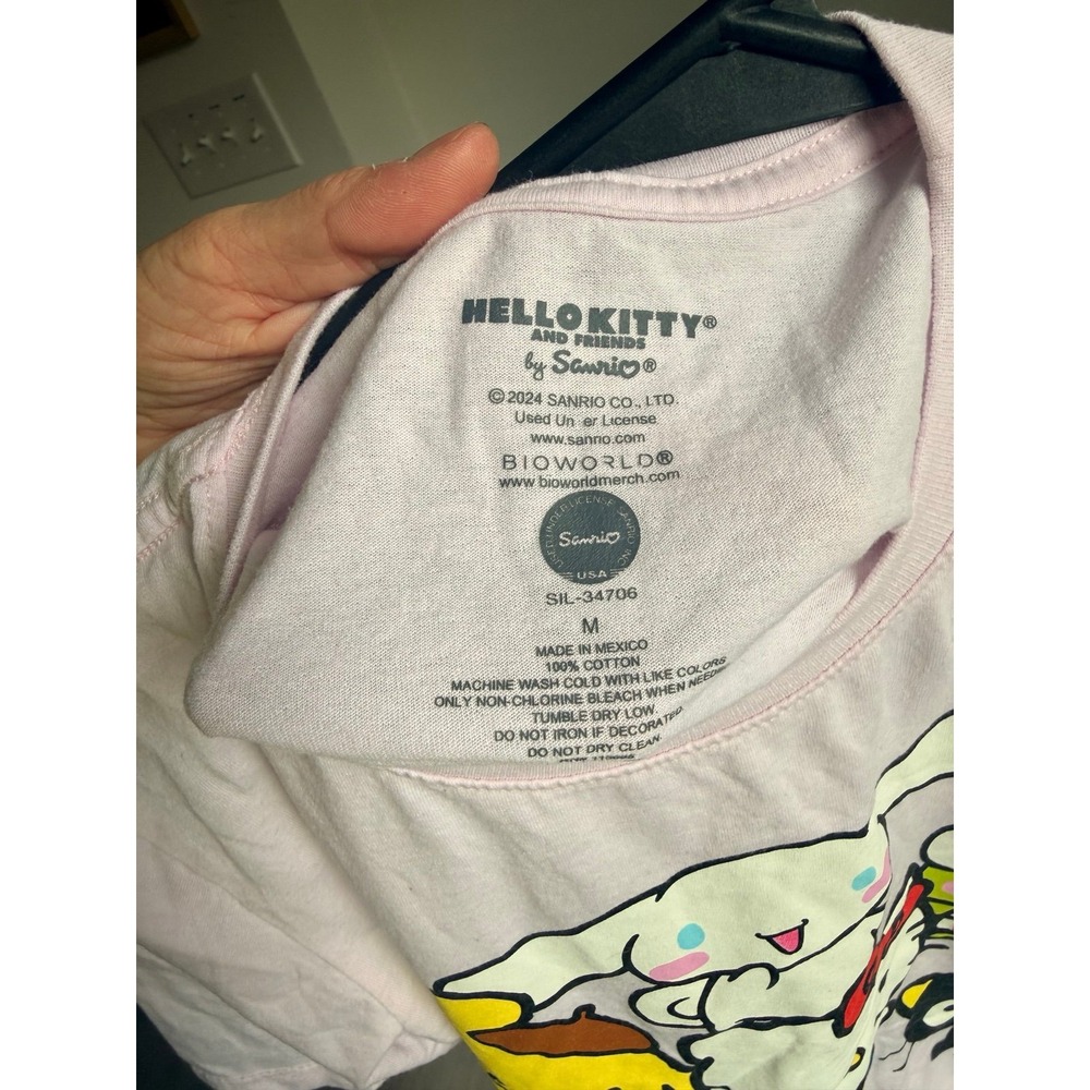Pink light Hello Kitty friends crop‎ boxy tee shirt women's medium - Picture 4 of 7